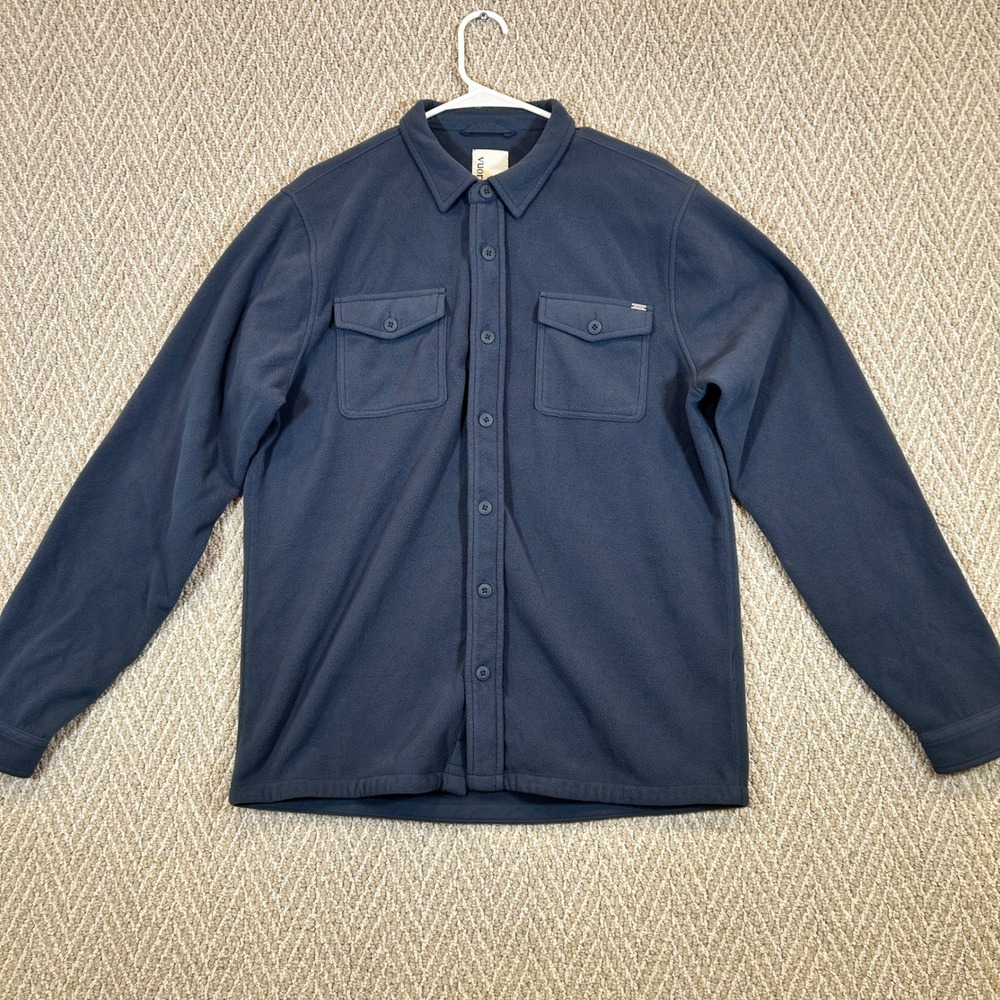 Vuori Shirt Mens Large Blue Aspen Jacket Mens Large Blue Fleece Shacket Hiking